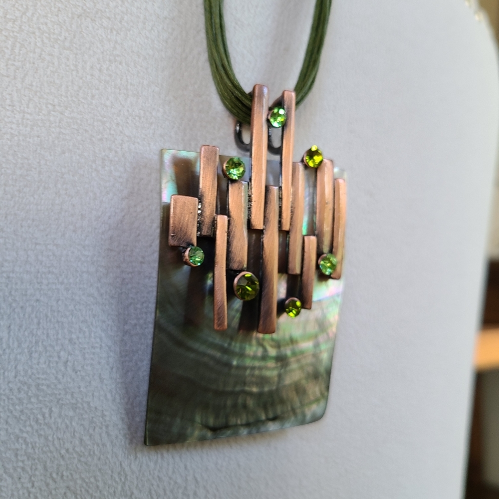 Boutique Metal, Shell & Rhinestone Rope Necklace